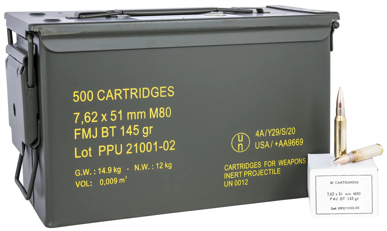 PPU PPRM762M Rangemaster  7.62x51mmNATO 145gr Full Metal Jacket Boat Tail/500rds *Sold by Case *Includes Metal Can