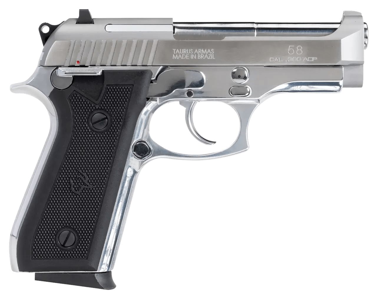 Taurus 1-58149 58  380 ACP 15+1 4" Matte Stainless Steel Barrel, Matte Serrated Stainless Steel Slide, Matte Stainless Aluminum Frame w/Beavertail, Black Polymer Grip
