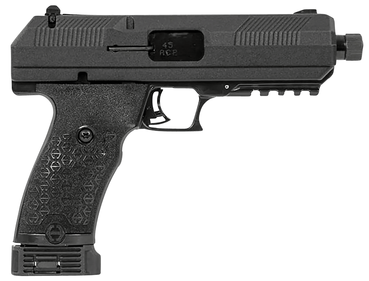 Hi-Point JHP45G2 JHP Gen2 45 ACP 9+1 4.50" Black Steel Threaded Barrel, Black Powder Coated Serrated Steel Slide, Black Polymer Frame w/Picatinny Rail, Black Polymer Grip