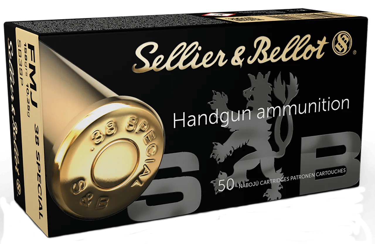 Sellier & Bellot SB38P Handgun  38Special 158gr Full Metal Jacket 50 Per Box/20 Case
