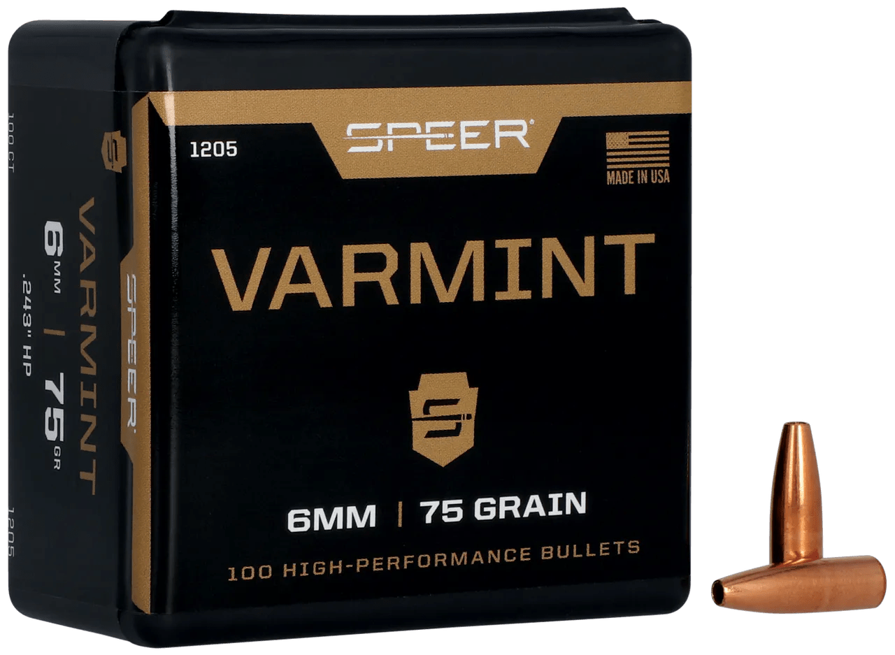 Speer 1205 Varmint 6mm 75gr Jacketed Hollow Point 100 Per Box/5 Case