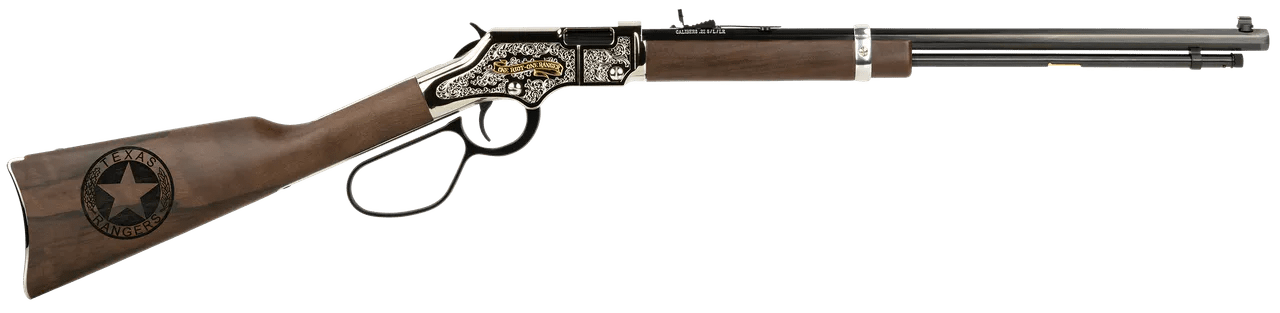 Henry H004TR Golden Boy Texas Rangers Bicentennial Tribute Edition 22 Short, 22 Long or 22 LR, 16 LR/21 Short Capacity, 20" Blued Octagon Barrel, Engraved Nickel-Plated Rec & American Walnut Stock, Ad