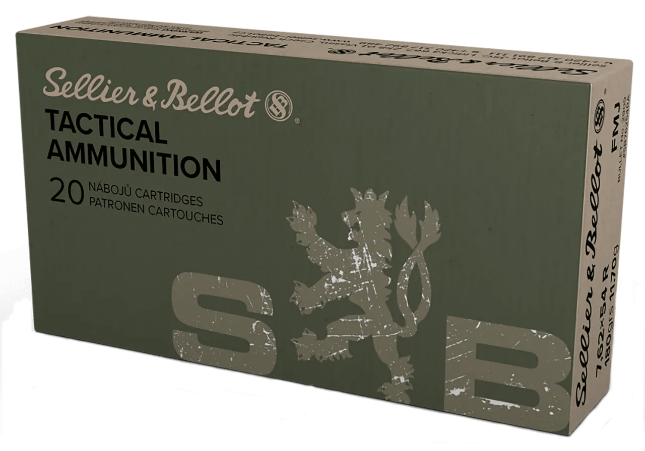 Sellier & Bellot SB76254RA Rifle  7.62x54mmR 180gr Full Metal Jacket 20 Per Box/20 Case