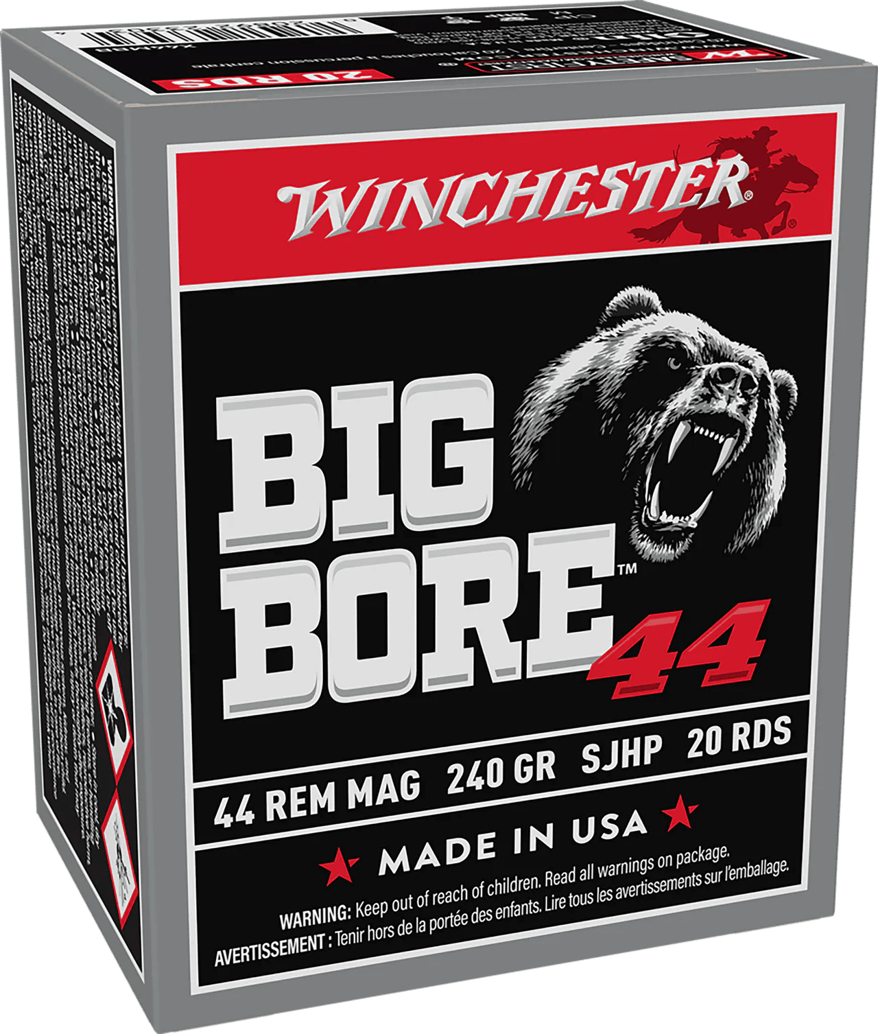 Winchester Ammo X44MBB Big Bore  44RemMag 240gr Semi Jacketed Hollow Point 20 Per Box/10 Case