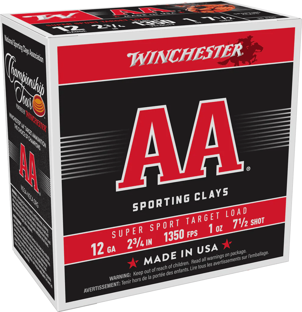 Winchester Ammo AASCL127 AA Super Sport Sporting Clay 12Gauge 2.75" 1oz 7.5Shot 25 Per Box/10 Case