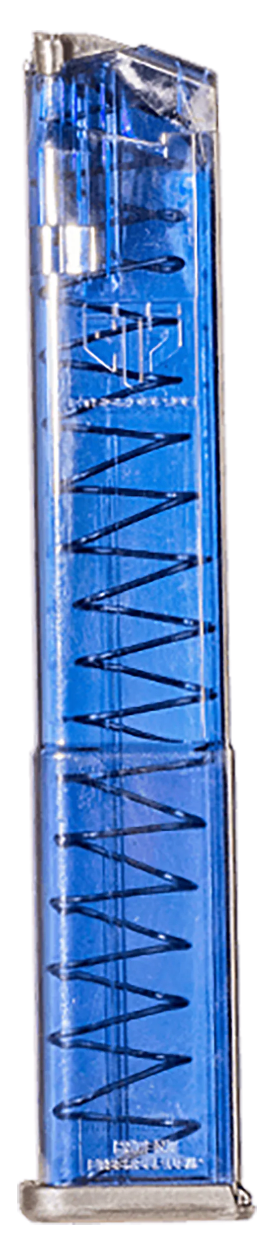 ETS Group GLK18G2BLU Pistol Mags  31rd Extended w/Gen2 Floor Plate 9mm Luger Compatible w/ Glock 17/18/19/19X/26/34/45 Clear Blue Polymer