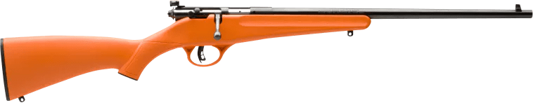 Savage Arms 13810 Rascal  Youth 22 LR 1rd 16.13" Matte Black Sporter Barrel, Matte Black Carbon Steel Receiver, Orange Fixed Synthetic Stock, Right Hand