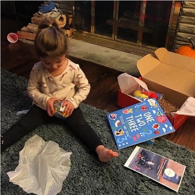 Toddler playing with Bluum box