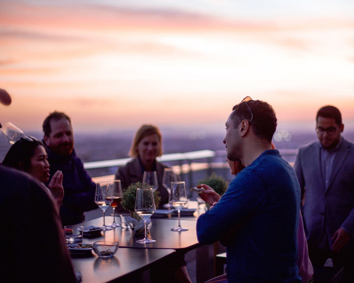 sunset rooftop dinner