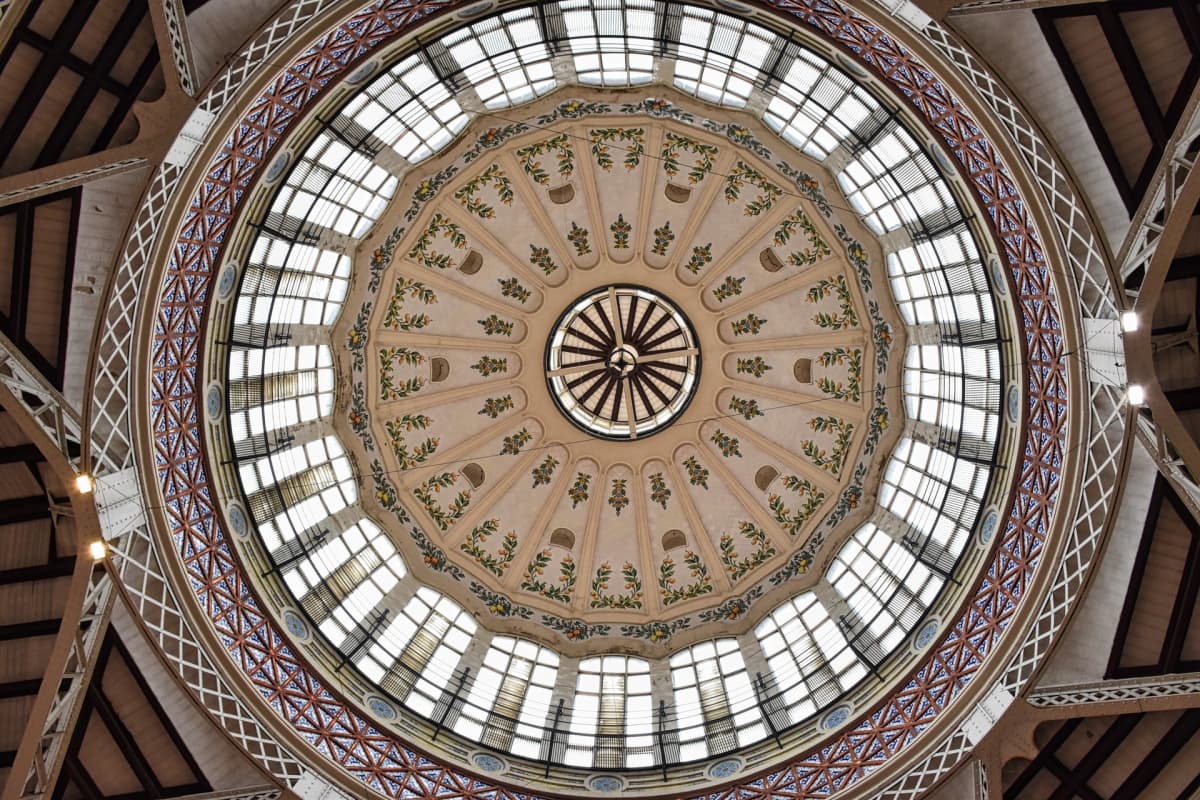 domed ceiling of mercado central