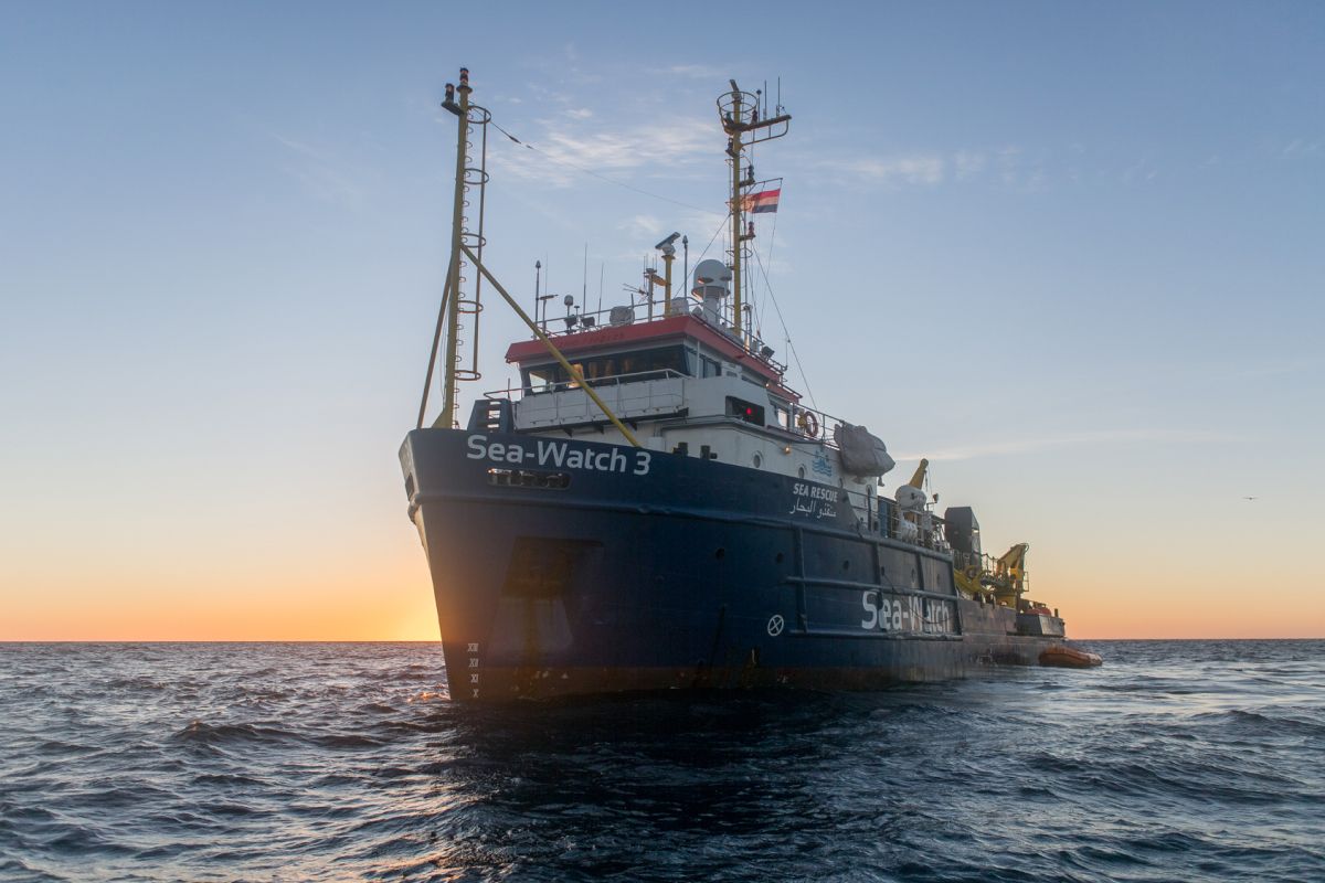 Die Sea-Watch 3 auf dem zentralen Mittelmeer.