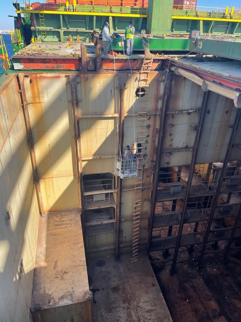 Cell Guide Repair & Structural Restoration — Container Ship Cargo Hold