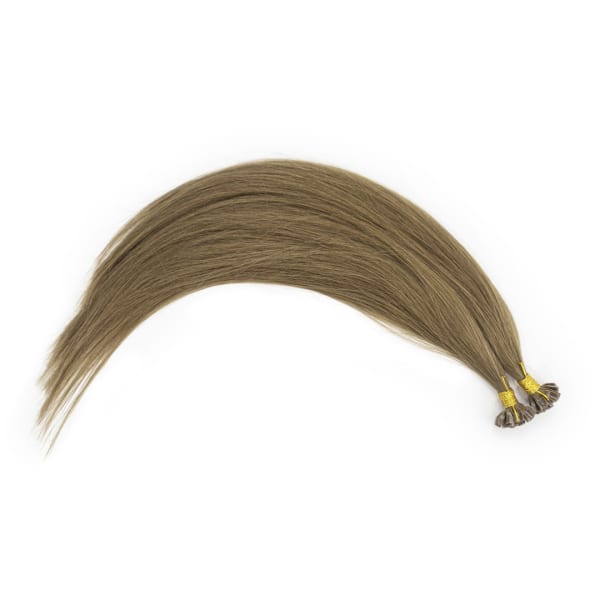 Caramel Nail Tip Hair Extensions - Ultimate Virgin Range - 17 inches / 43 cm