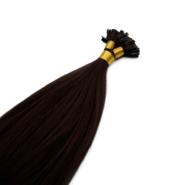 Dark Chocolate Nail Tip Hair Extensions - Ultimate Virgin Range - 17 inches / 43 cm