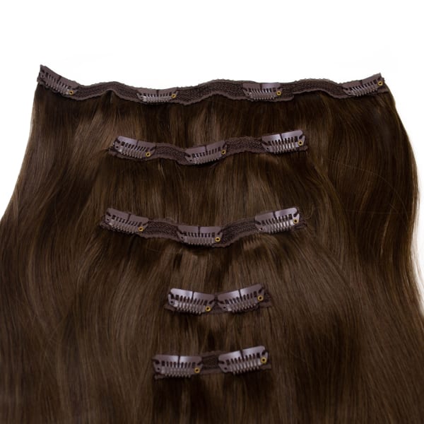 Espresso Human Hair Extensions Clip in 5 Piece