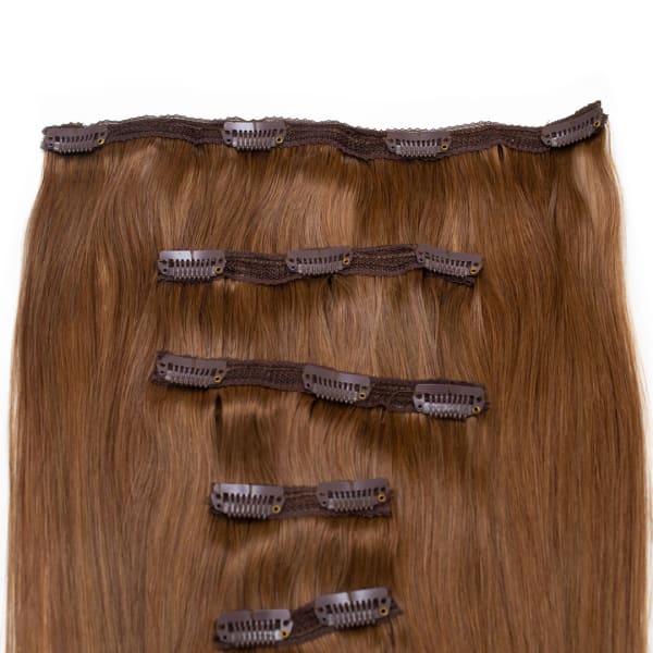 Caramel Human Hair Extensions Clip in 5 Piece