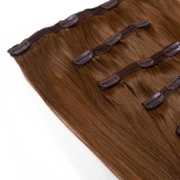 Caramel Human Hair Extensions Clip in 5 Piece