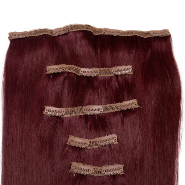 Merlot Human Hair Extensions Clip in 5 Piece