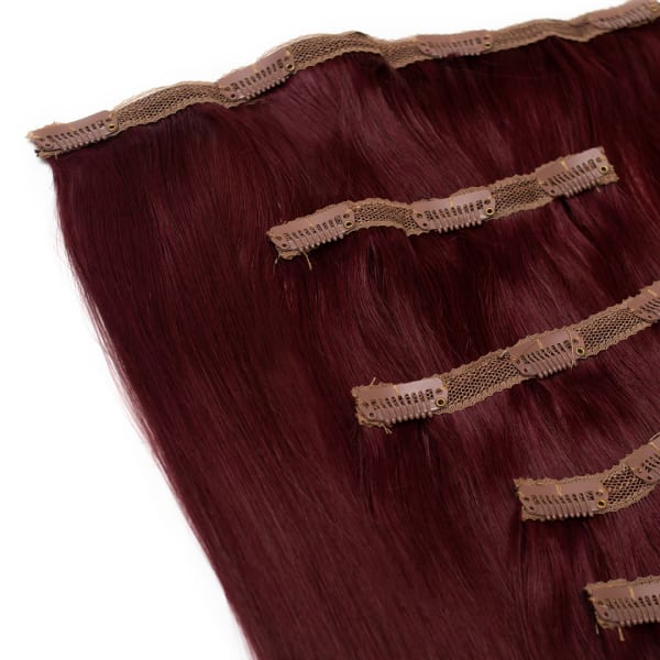Merlot Human Hair Extensions Clip in 5 Piece