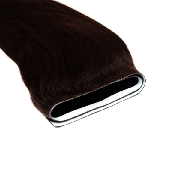 Dark Chocolate Tape Weft Hair Extensions Invisible - Ultimate Virgin Range - 17 inches / 43 cm