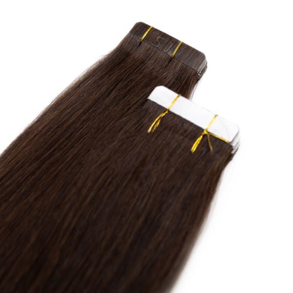 Dark Chocolate Tape Hair Extensions - Ultimate Virgin Range - 13 inches / 33 cm