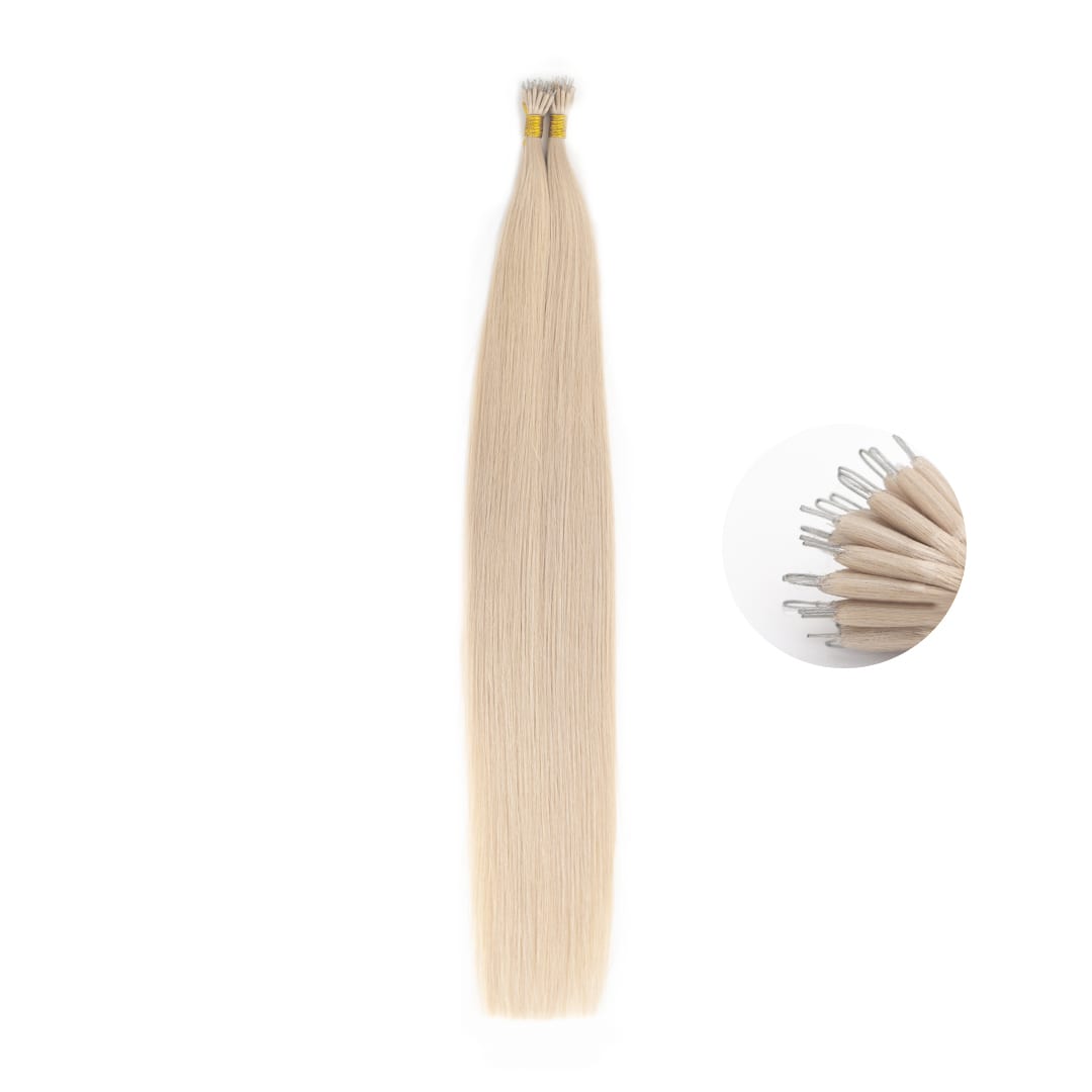 Vanilla Nano Tip Hair Extensions - Ultimate Virgin Range - 21.5 inches / 55 cm