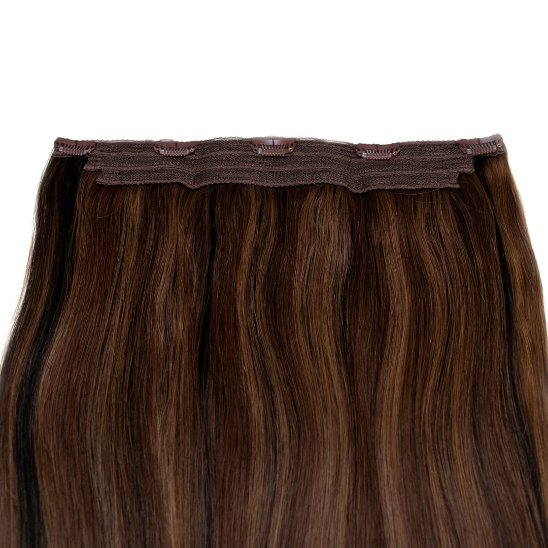 Mocha Blend Human Hair Extensions Clip in 1 Piece