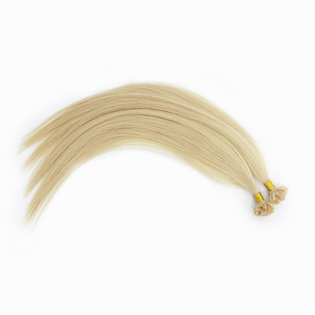 Vanilla Nail Tip Hair Extensions - Ultimate Virgin Range - 17 inches / 43 cm