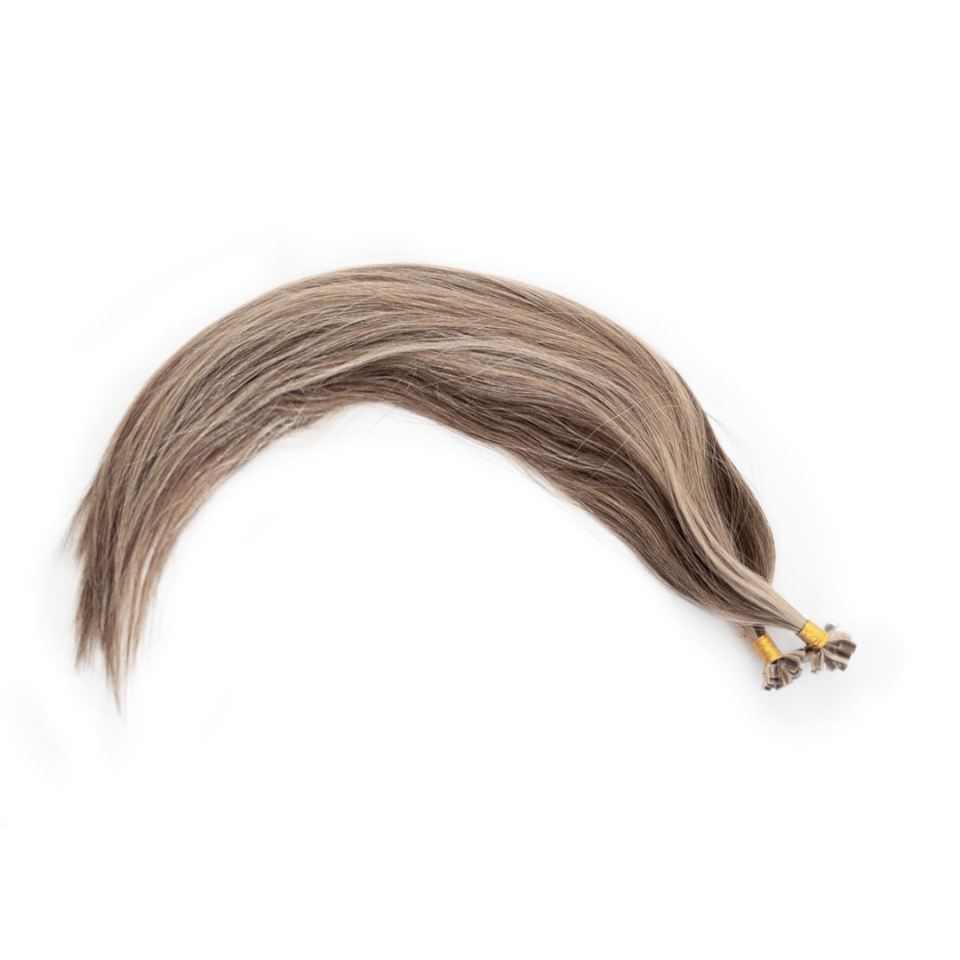 Opal/Mocha Nail Tip Hair Extensions - Ultimate Virgin Range - 25 inches / 63.5 cm