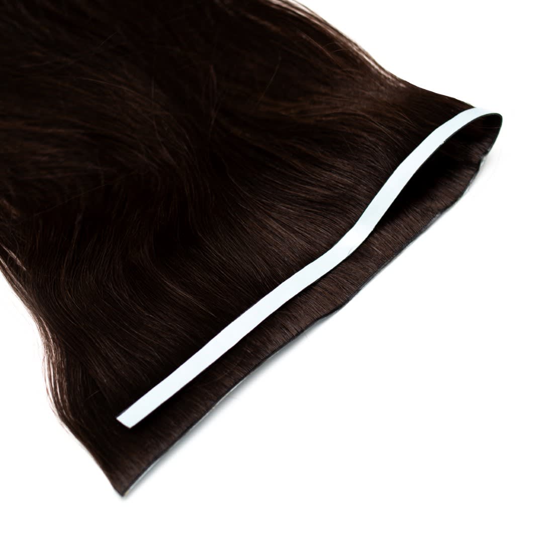 Dark Chocolate Tape Weft Hair Extensions Invisible - Ultimate Virgin Range - 21.5 inches / 55 cm