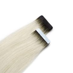 Rooted Silver Fox Tape Hair Extensions - Ultimate Virgin Range - 21.5 inches / 55 cm