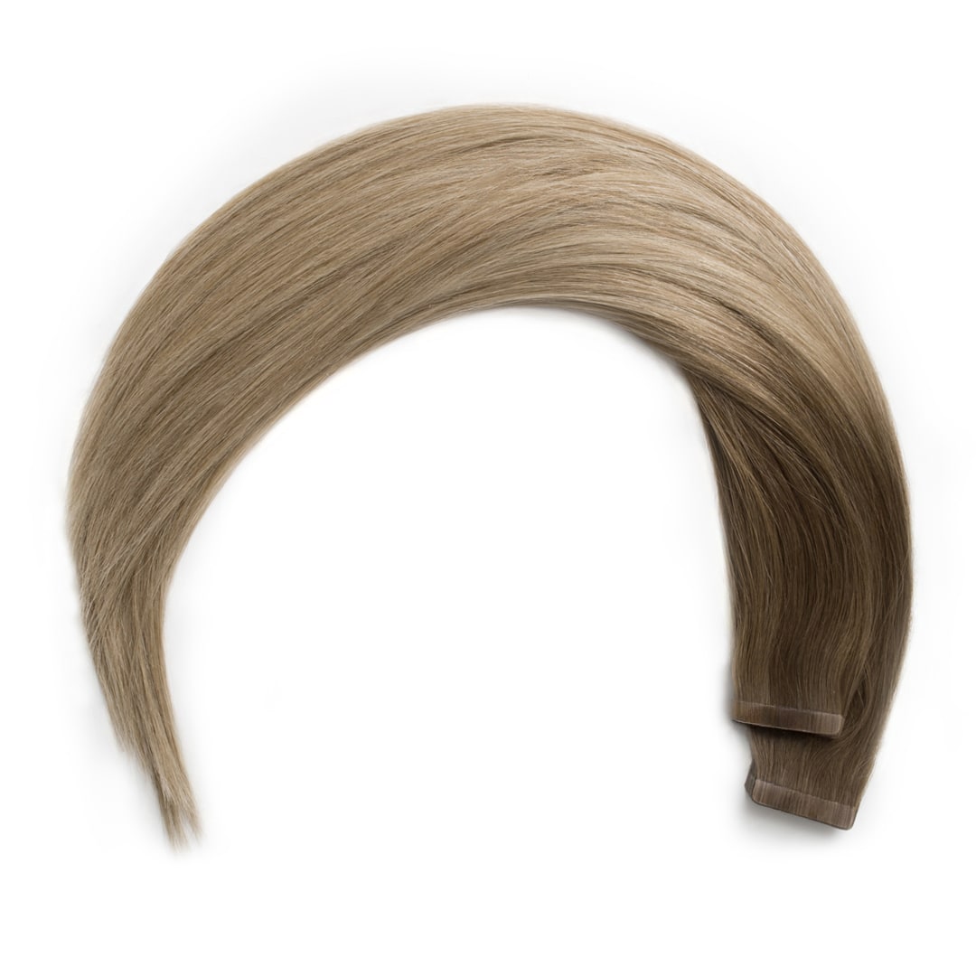 Coffee N Cream Tape Hair Extensions - Ultimate Virgin Range - 21.5 inches / 55 cm