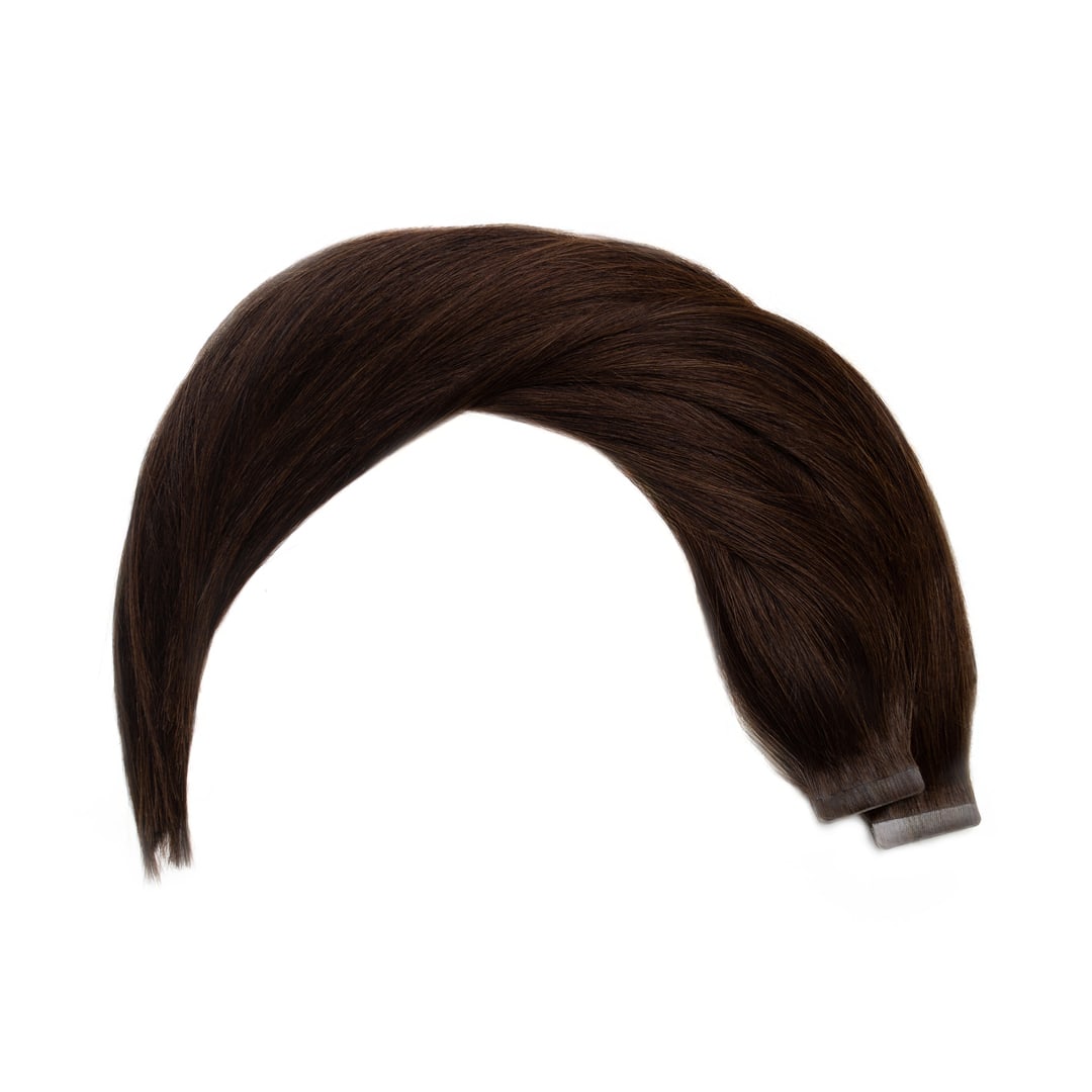 Dark Chocolate Tape Hair Extensions - Ultimate Virgin Range - 17 inches / 43 cm