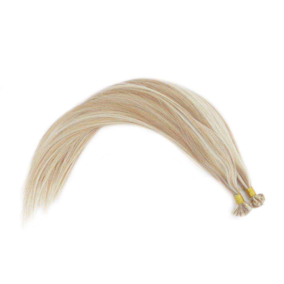 Milkshake/Cinnamon Nail Tip Hair Extensions - Ultimate Virgin Range - 17 inches / 43 cm