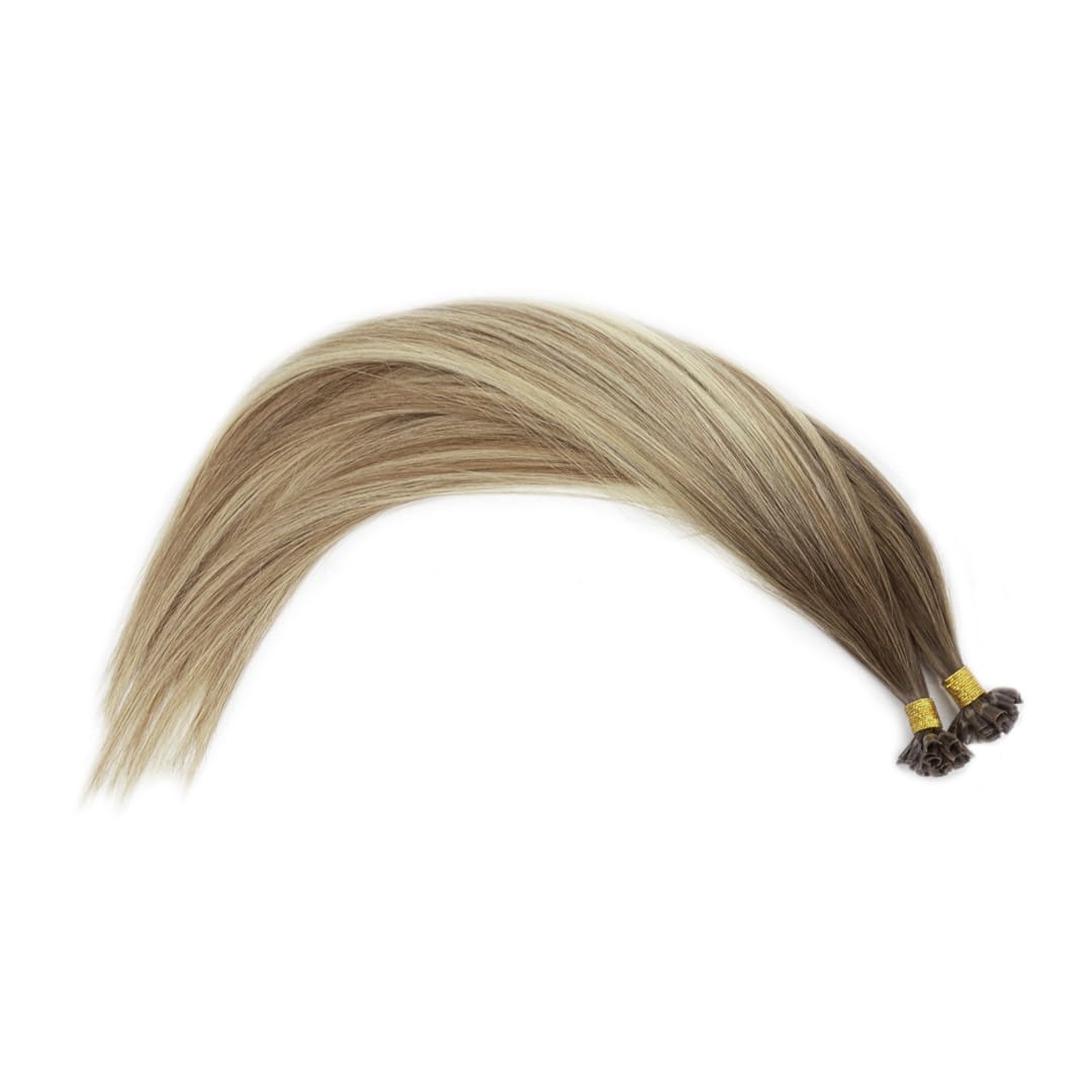 Coffee N Cream Nail Tip Hair Extensions - Ultimate Virgin Range - 17 inches / 43 cm