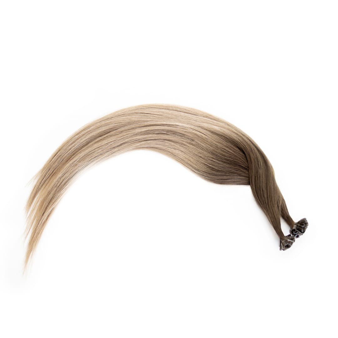 Cappuccino Nail Tip Hair Extensions - Ultimate Virgin Range - 21.5 inches / 55 cm