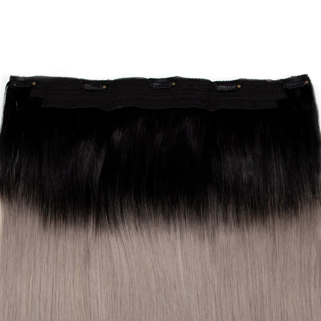 Salt N Pepper Human Hair Extensions Clip in 1 Piece