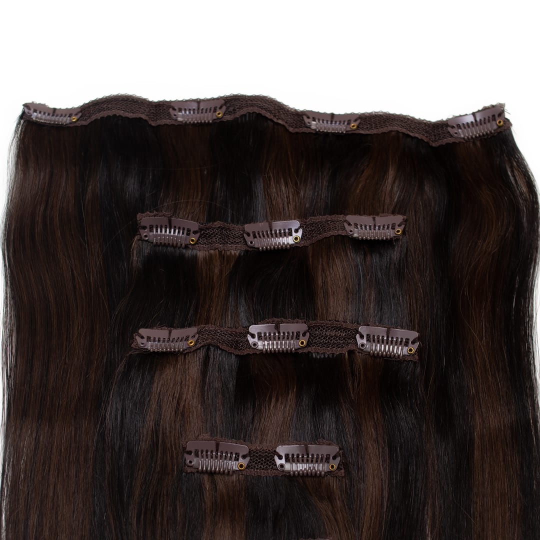 Ritzy Blend Human Hair Extensions Clip in 5 Piece