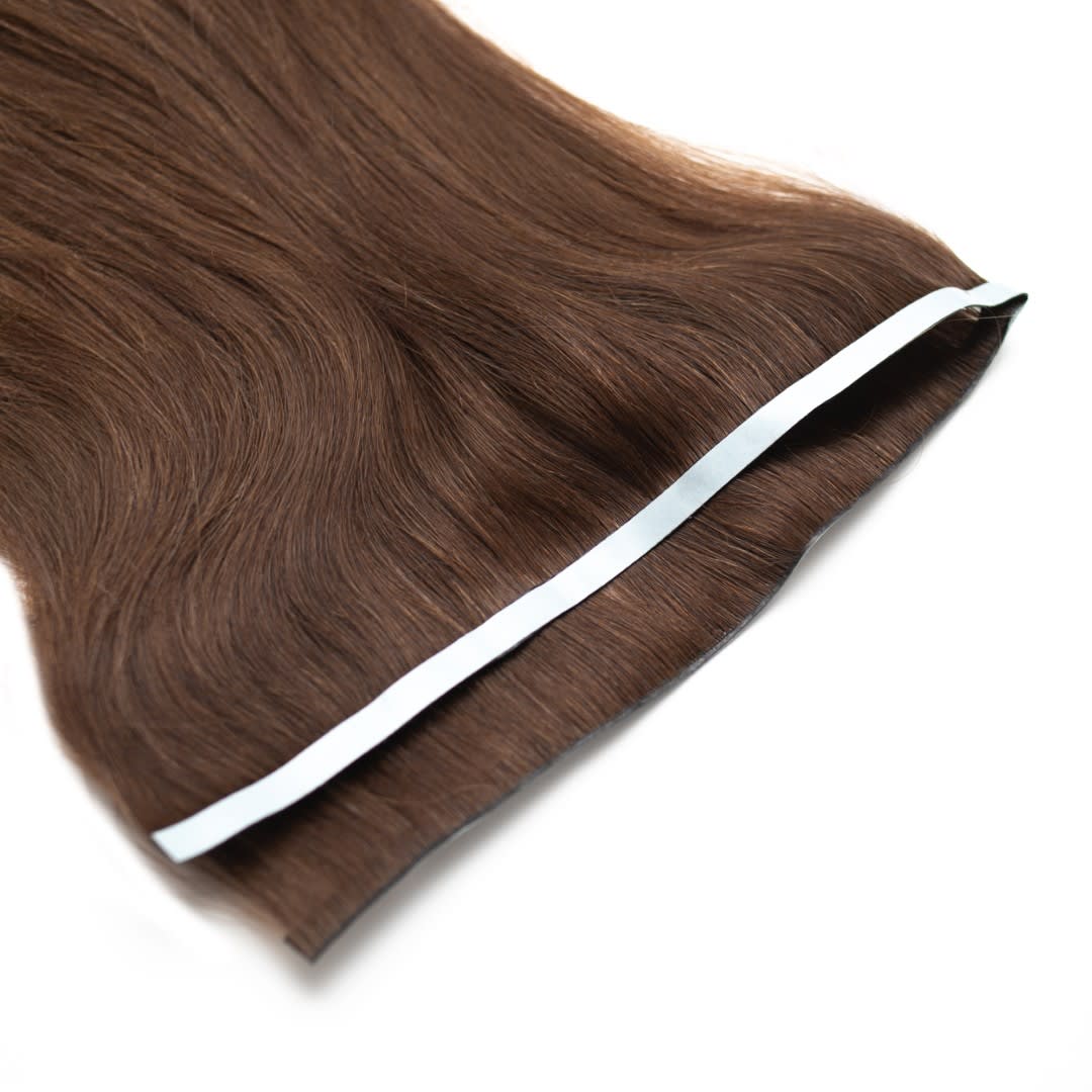 Espresso Tape Weft Hair Extensions Invisible - Ultimate Virgin Range - 17 inches / 43 cm