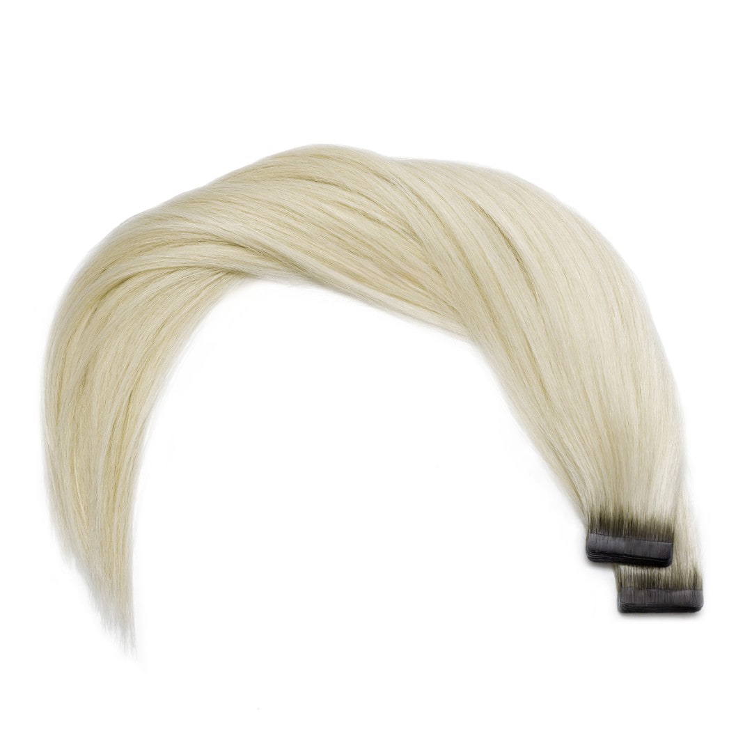Rooted Silver Fox Tape Hair Extensions - Ultimate Virgin Range - 21.5 inches / 55 cm