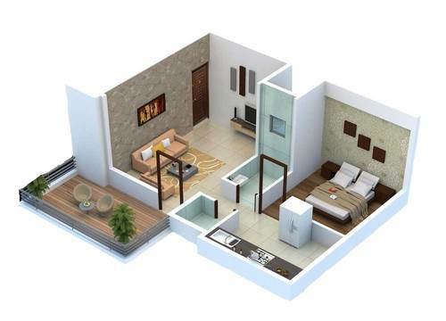 1 BHK floor plan
