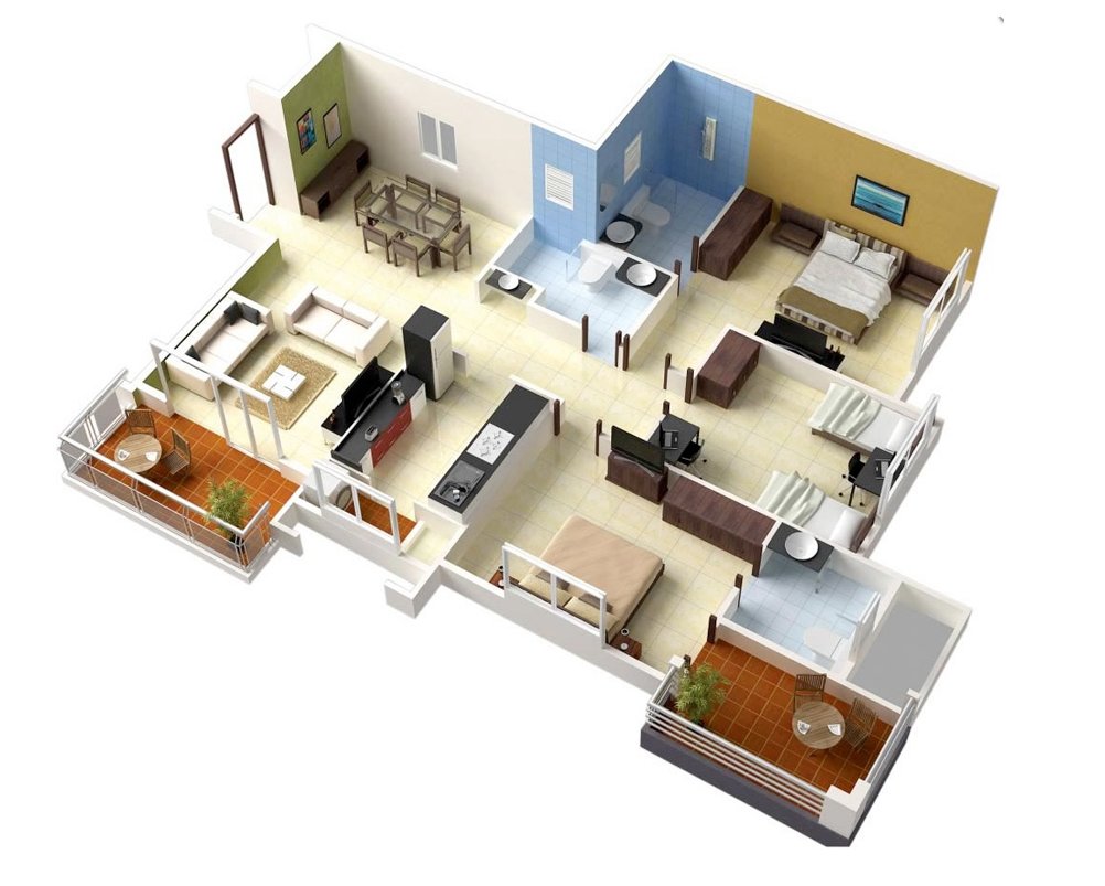 2 BHK floor plan