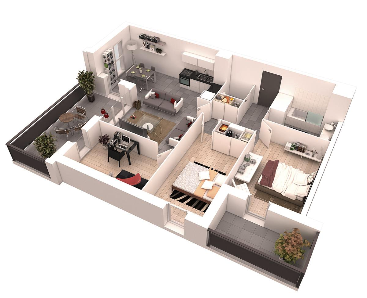 2 BHK floor plan