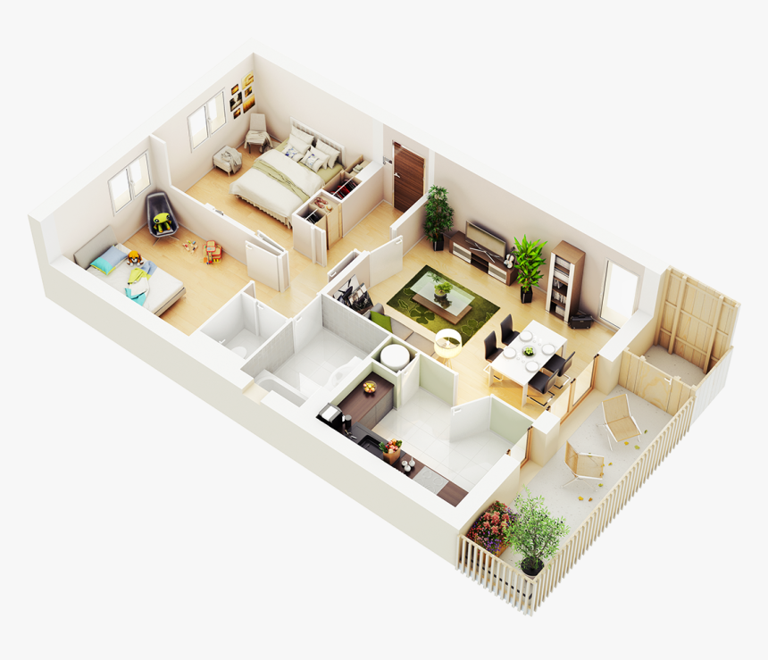2 BHK floor plan
