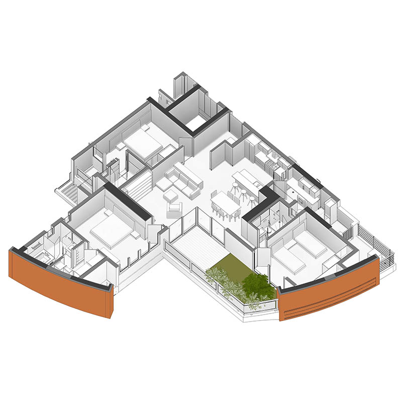 3 BHK floor plan