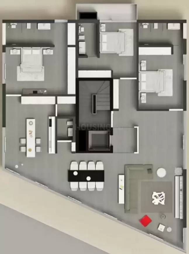 3 BHK floor plan