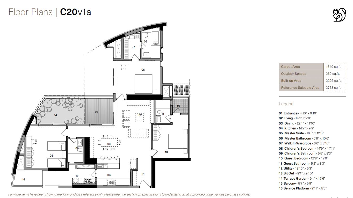 3 BHK floor plan