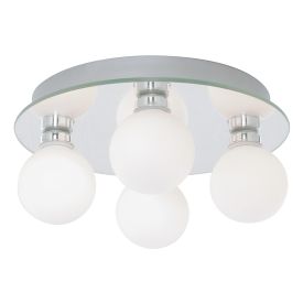 Searchlight 7213CC-LED 3 Light Ceiling Spotlight In Chrome With Frosted Glass Diffusers
