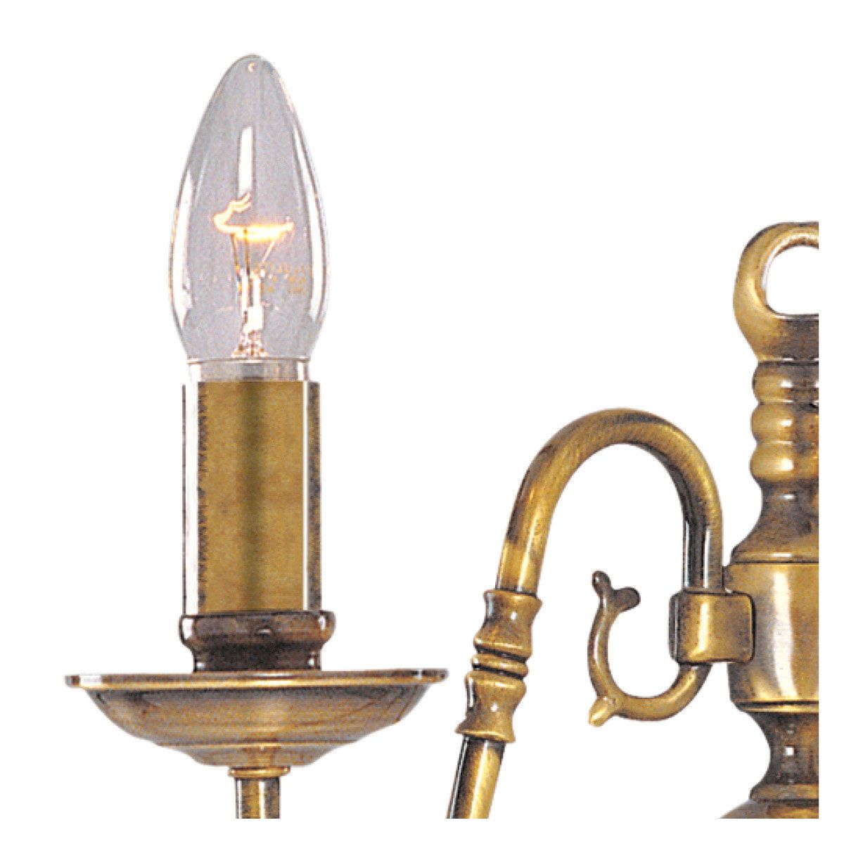 Flemish Solid Antique Brass 2 Light Wall Bracket With Metal Candle Covers