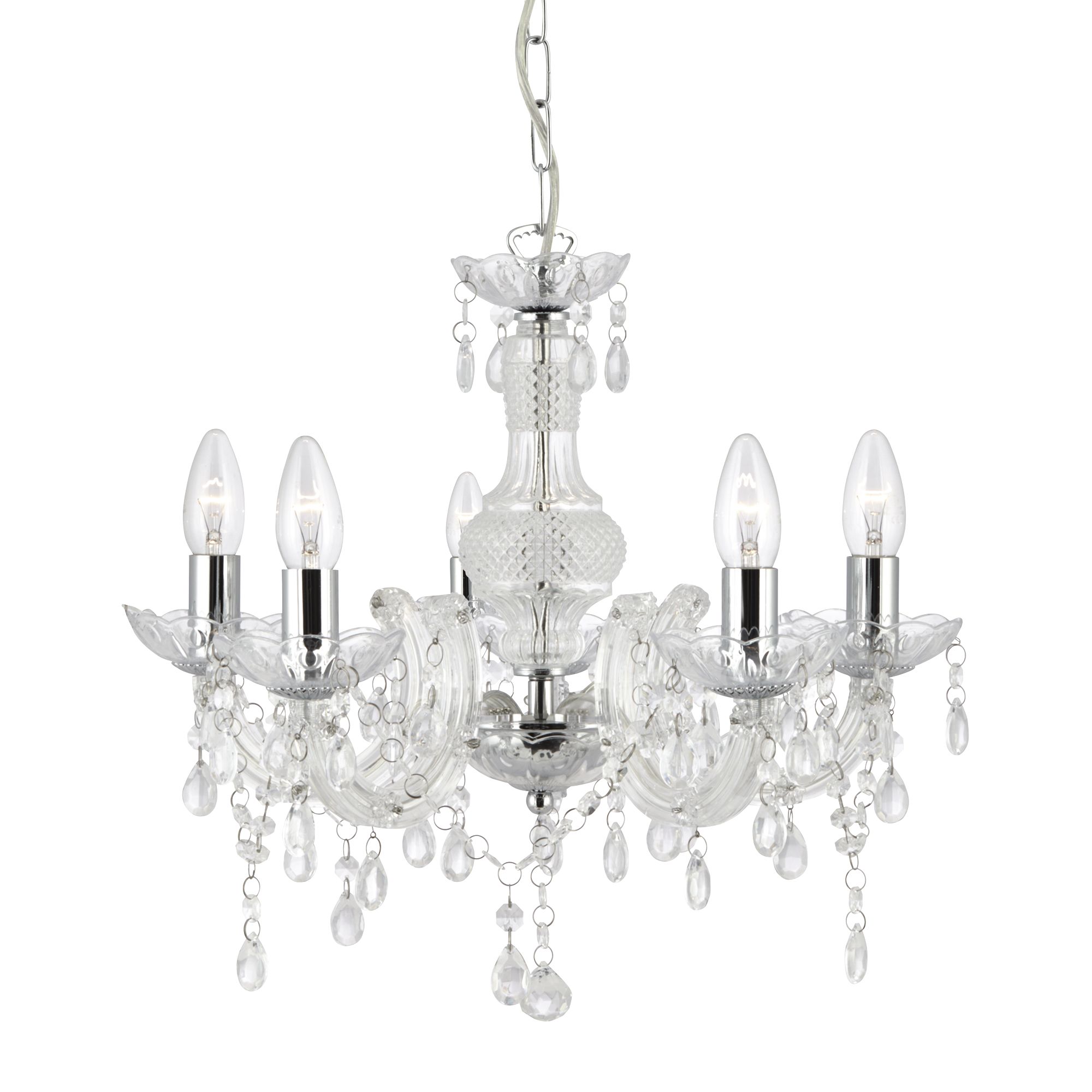 MARIE THERESE chandelier 5 light in chrome & crystal MARIE THERESE chandelier 5 light in chrome & crystal